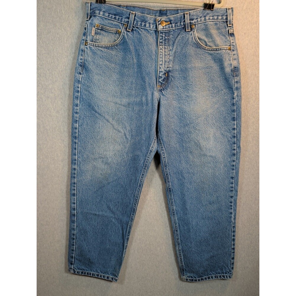 Carhartt Jeans Mens 38x28 Relaxed Fit B17DST Tapered Leg USA 100% Cotton